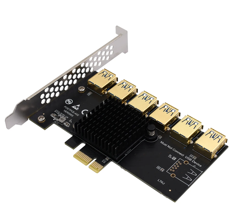 TSIHRIC PCIE 1 to 4/5/6 Pci Express Multiplier USB3.0 Extender Pci Express 1x 16x Card Slot Riser 009s 010 For Bitcoin Mining data cable types