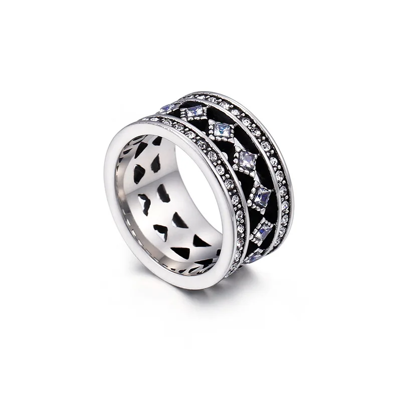 

QEENKISS RG8164 Fine Wholesale Fashion Man Father Party Birthday Wedding Gift Vintage AAA Zircon Titanium Stainless Steel Ring