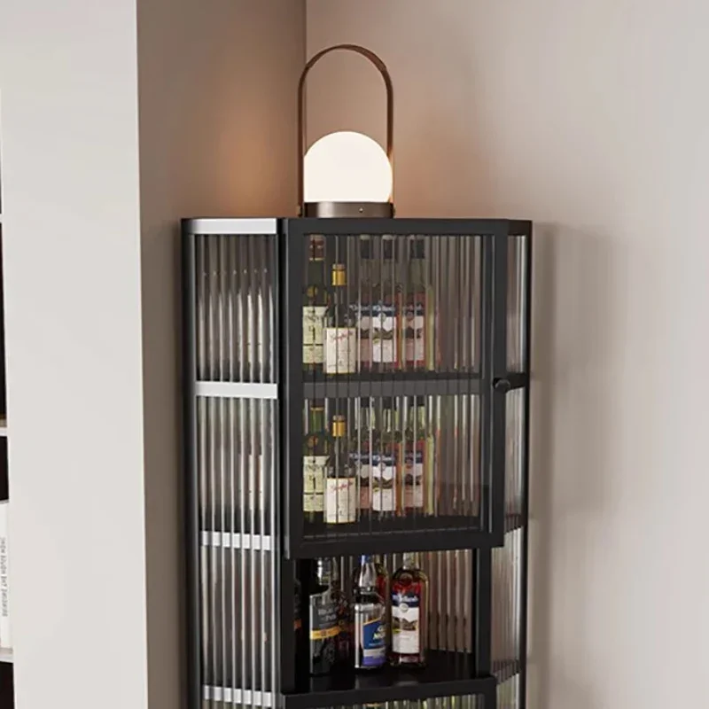 Cupboard Mini Corner Glass Cabinet et Colorful Floting Holder Bar Counter Liquor Hotel Furniture
