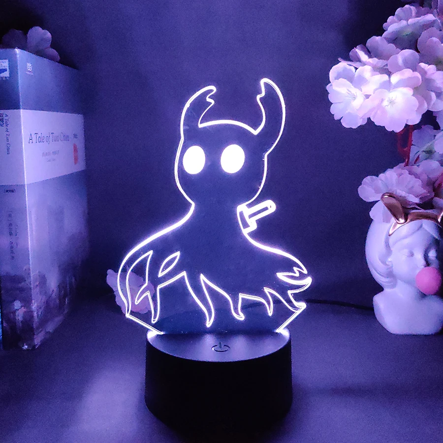 Cool Hollow Knight Shade 3d Game Lamp Upward Lighting Acrylic Lights