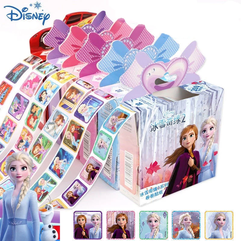Disney Anime Frozen Laser Roll Sticker Kawaii Sofia I Primi Adesivi Disney Princess Cars Kindergarten Girl Stickers
