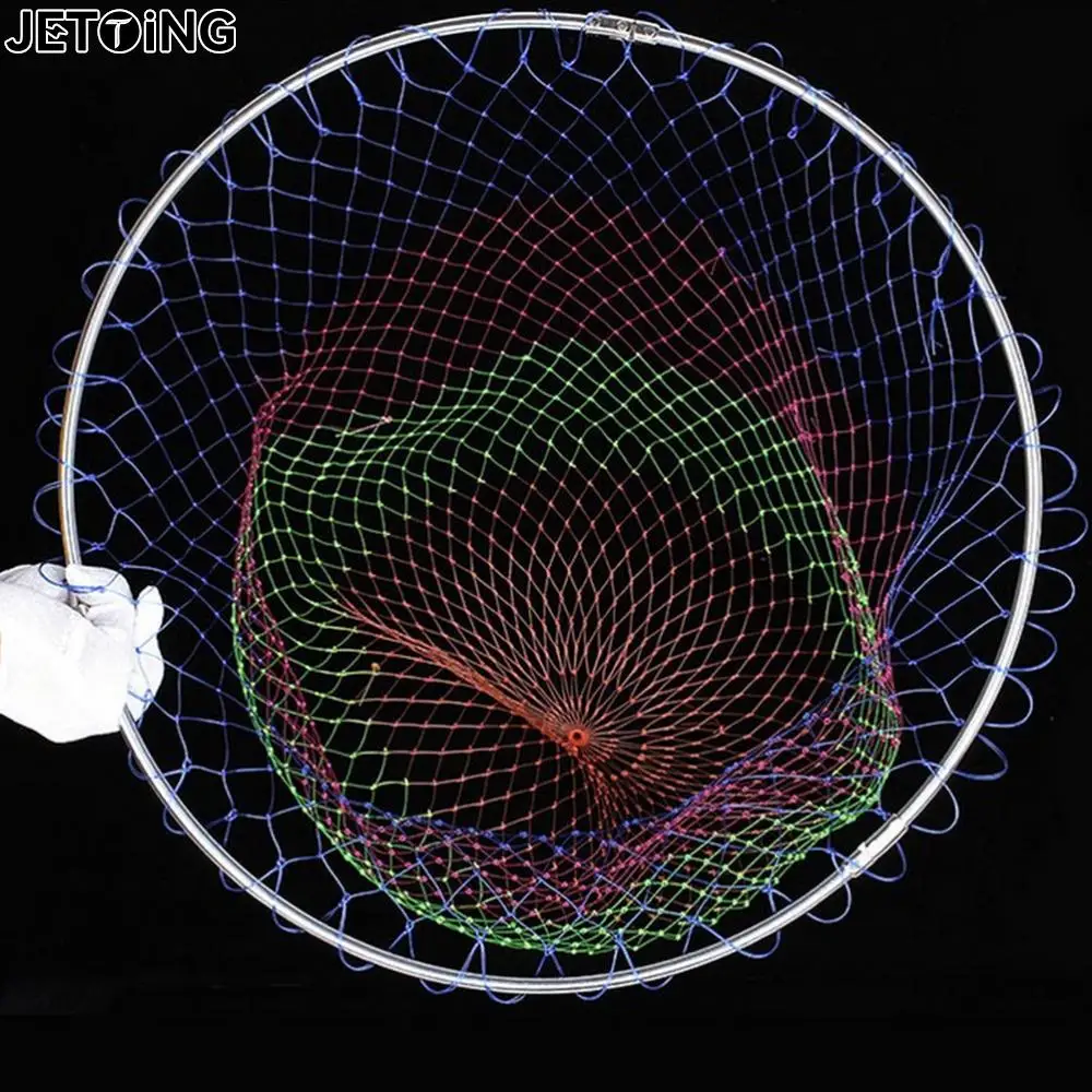 Nylon Fishing Nets Collapsible Fishing Tools Rhombus Mesh Hole
