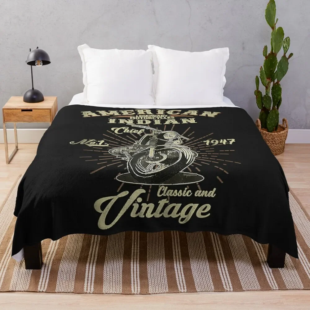 

Vintage American Motorcycle Indian for Old Biker Gifts Throw Blanket Luxury St Decorative Beds bed plaid Blankets