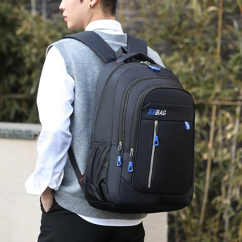Multifunctional Black Backpack for Men Large Capacity Waterproof Laptop Bag Stylish Student Commuter Travel Outdoor Bag Design