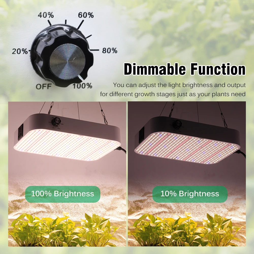 LED Grow Light 100W LM281B Full Spectrum Growing Lamp with Built-in Fan for Greenhouse Plant Hydroponic Growth Lighting Veg 4 LED Grow Light 100W LM281B Full Spectrum Growing Lamp with Built-in Fan for Greenhouse Plant Hydroponic Growth Lighting Veg - Image 4