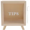 Wooden Piggy Bank Unbreakable Money Saving Box Clear Tip Receiving Coffee Shop Decor 1 Set Portable Bank Storage 1