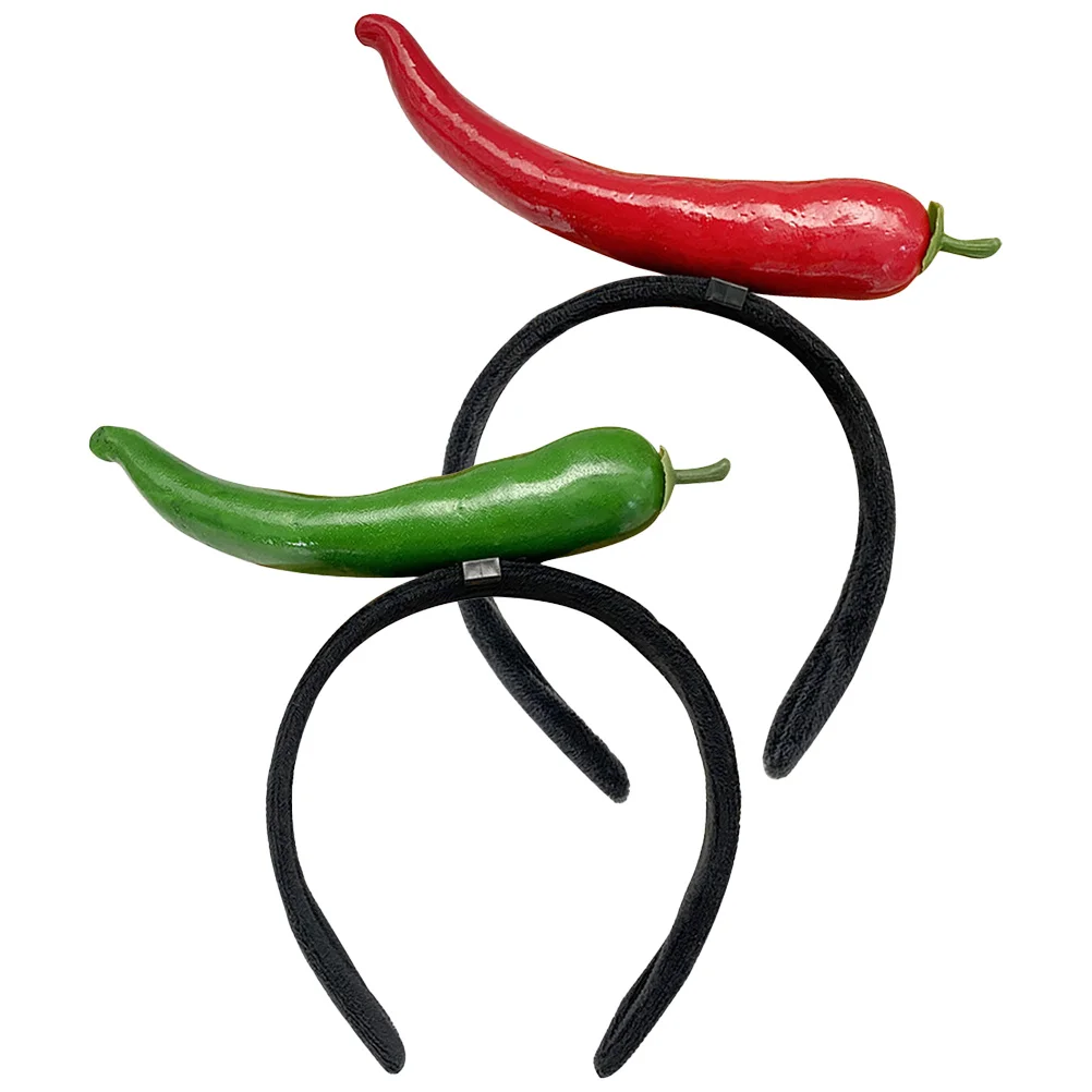

Vegetable Headband Funny Hairband Chili Head Boppers Novelty Hair Hoop Party Accessory Pepper Decor