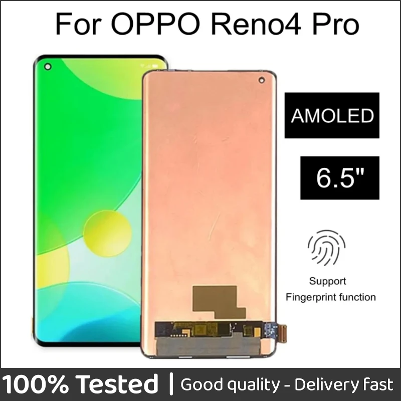 

6.5" AMOLED For Oppo Reno4 Pro CPH2109 LCD Display Touch Screen Digitizer Assembly For Reno 4 Pro PDNM00 PDNT00 CPH2089 LCD