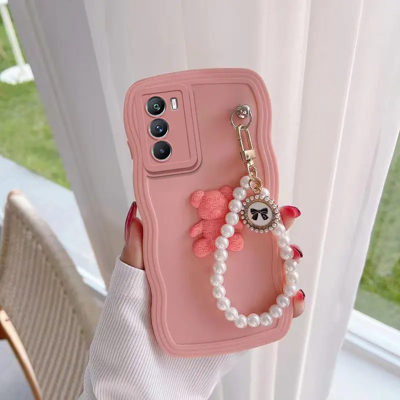 Cute 3d Bear Wave Liquid Silicone Phone Case For Samsung Galaxy_voghion.com
