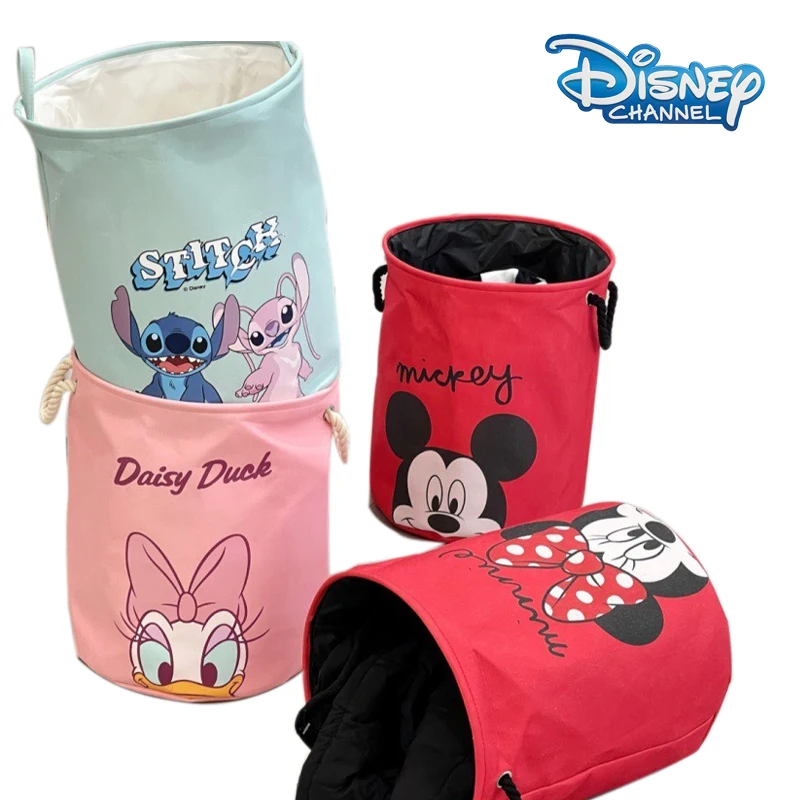 

Ведро для хранения одежды Disney, корзина большой емкости для хранения грязных игрушек Минни Микки, Складная Водонепроницаемая