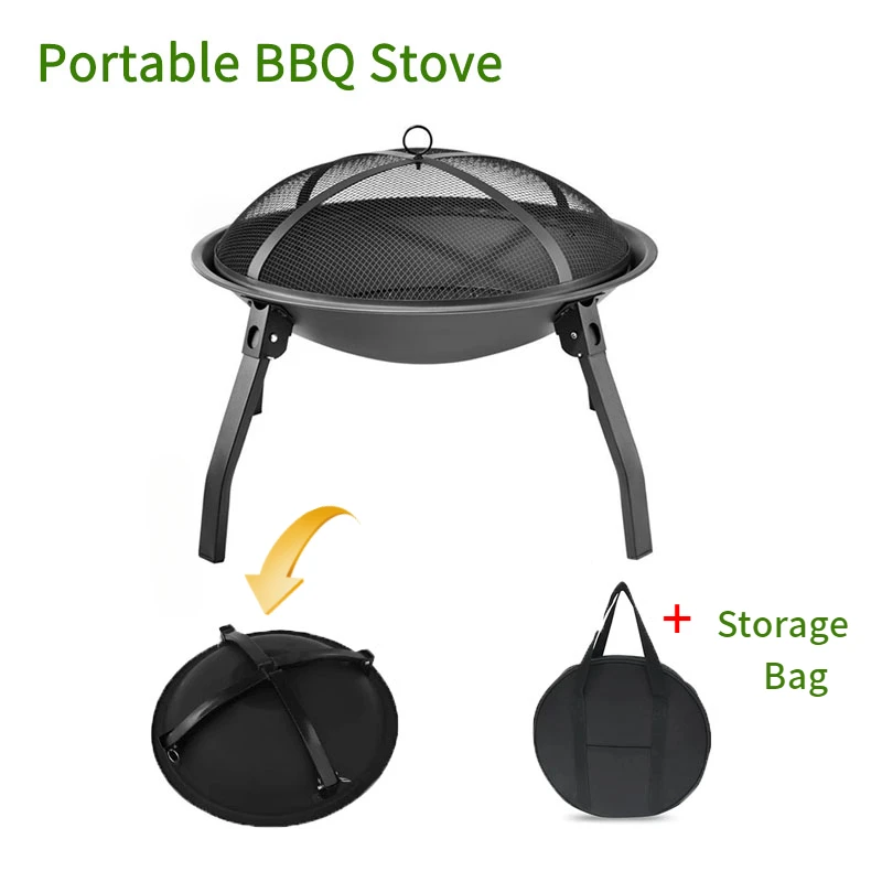 

Camping Portable Multifunctional Stove Barbecue Heater Bonfire Charcoal Burner Brazier Grill Firepit Outdoor Foldable Furnace