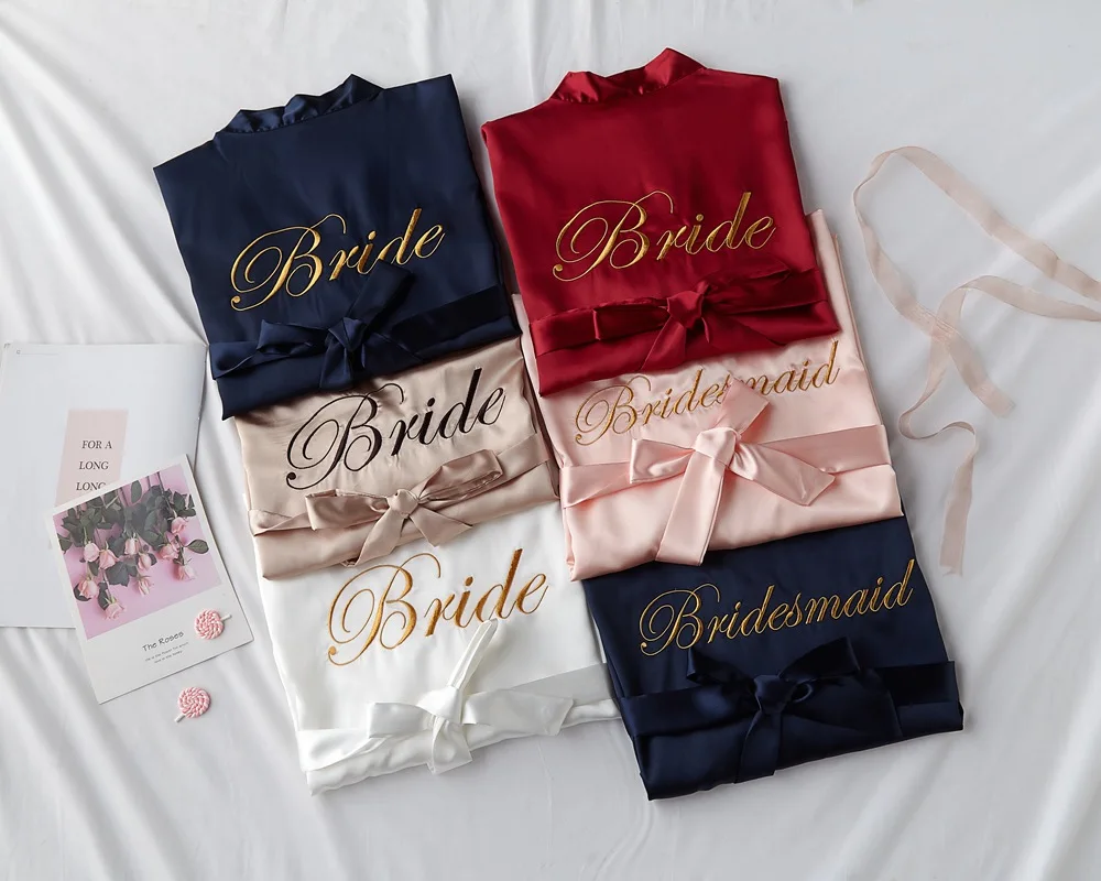 Summer Lace Sleepwear Bride&Bridemaid Wedding Robe Gown Solid Embroidery Kimono Bathrobe Women Casual Home Night Dress women dress women sleepwear bride robes silk robe sleepwear pajamas