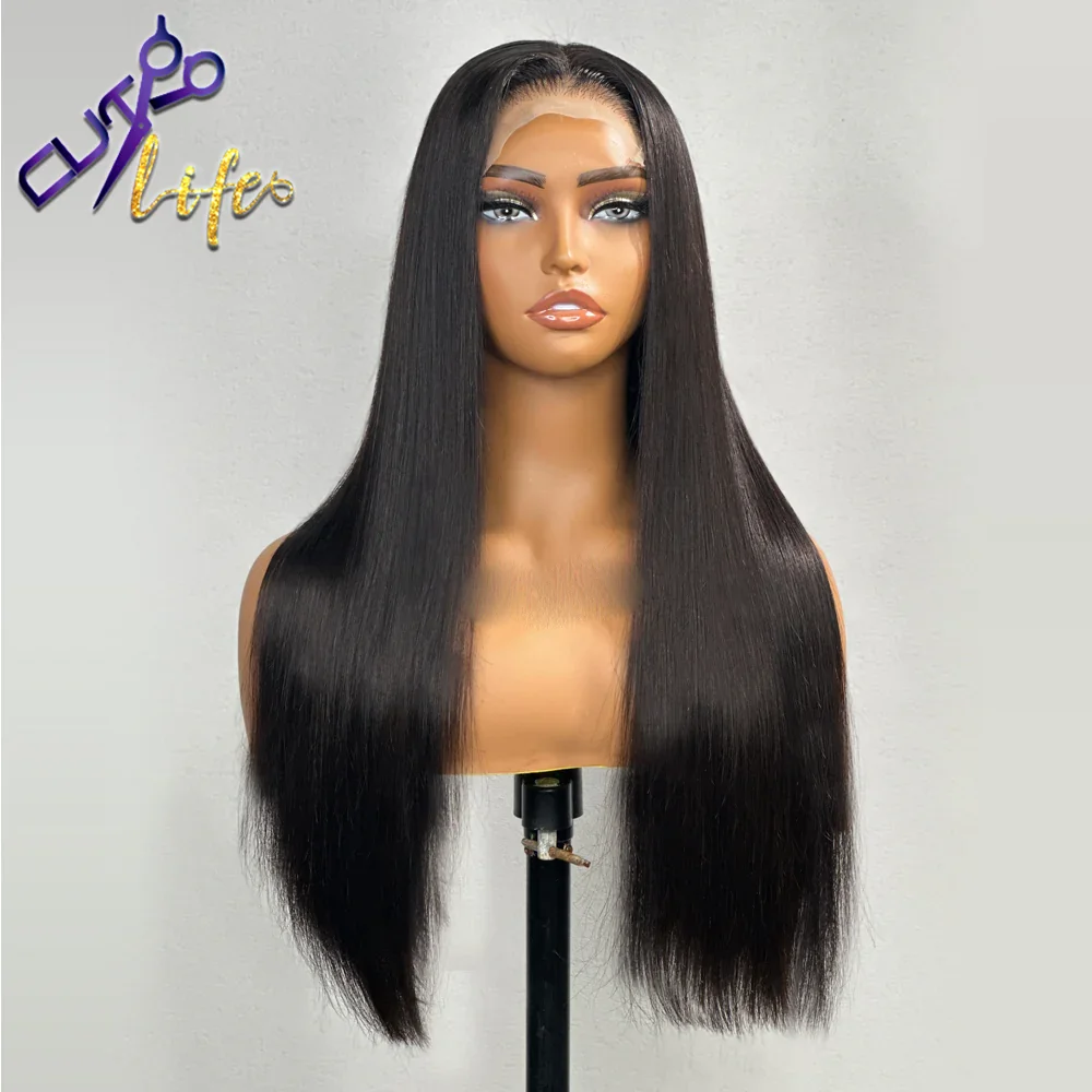 Straight Replaceable Block Wig With Zipper Magic Wig With Optional Lace 13x4 Detachable Lace Frontal 5x5 Closure Human