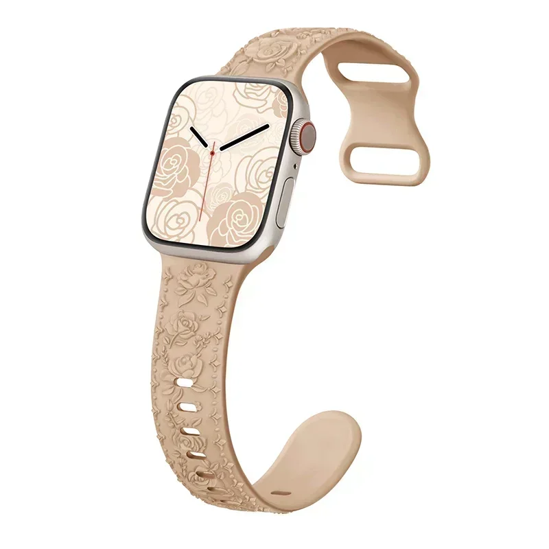 Roses Engraved Bracelet Strap