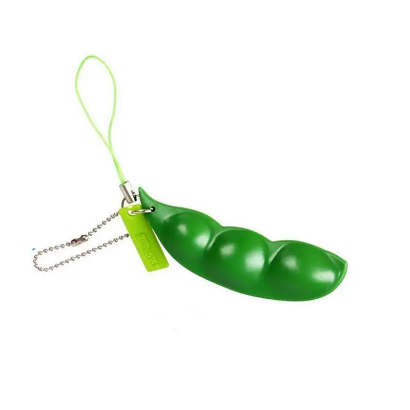 

Peapod Fidget Toy Squeeze A Bean Edamame Pea Keychain Keyring Extrusion Bean Pea Soybean Stress Relieving Antistress Toys