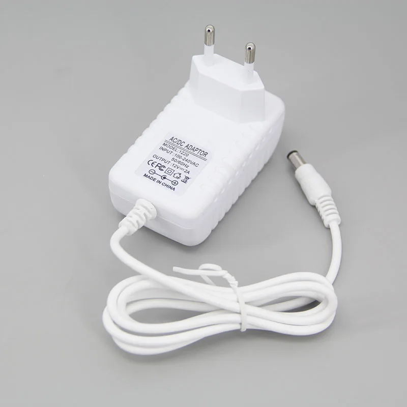 백색 LED 드라이버 AC 110V-240V to DC EU US 플러그, 전원 공급 어댑터, 스트립 조명용 스위칭 컨버터 충전기, 12V 2A, 2000ma