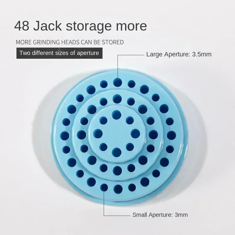 48 Holes Nail Drill Bit Holder Manicure Milling Cutter Stand Display Container Nail Drill Bits Organizer Nail Tools Accessories 4