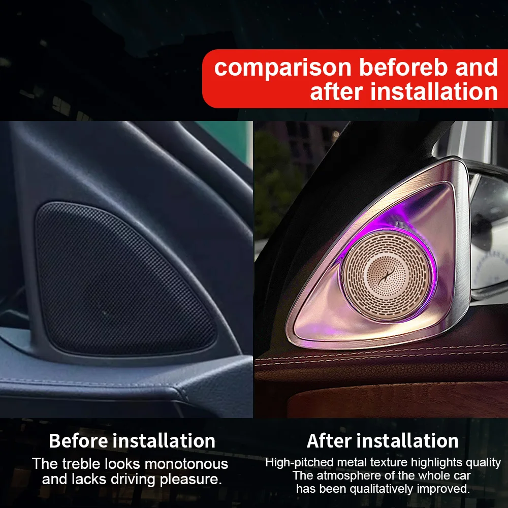 7/64 لون 4D مكبر الصوت الدورية المتكلم لمرسيدس بنز W213 W205 X253 GLC W222 C/E/S-Class سيارة ثلاثة أضعاف  الضوء المحيط