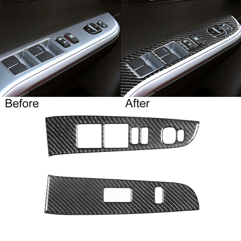 

Car Carbon Fiber Front Door Glass Switch Interior Trim For Toyota For Camry 2012-14 Window- Control Switch Panel Cover Trim