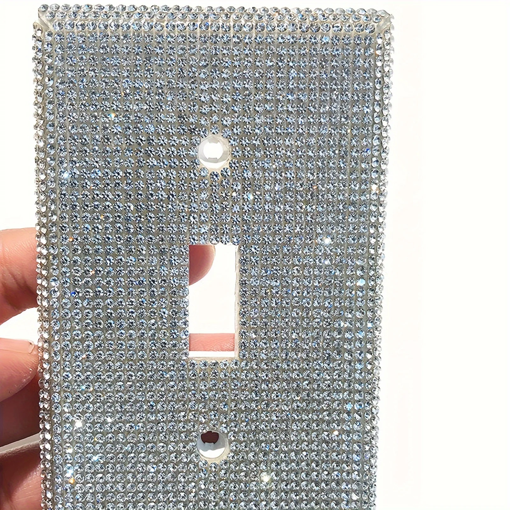 1 pc of socket cover wall panel, silver sparkling crystal rhinestone switch board cover, flashing switch cover
