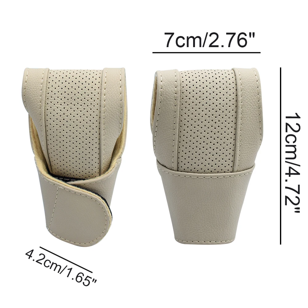 Premium Leather Gear Shift Knob Protective Cover - Anti-Slip & Durable Design