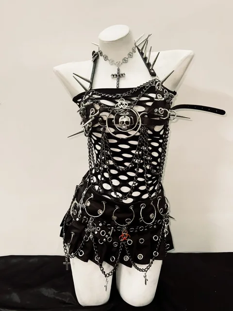 Spikey Skull Bikini Dress and Skirt 3