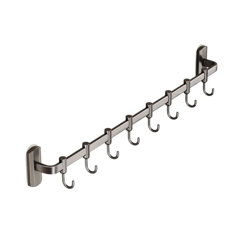 Kitchen Hooks Without Drilling Hanging Rods, Kitchen Storage Racks, Aluminum Materials, Row Hooks, Wall Mounted Storage Racks