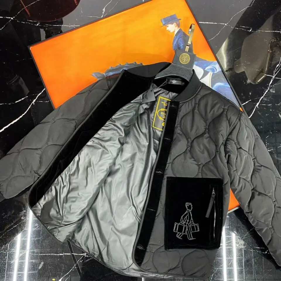 Men Clothing Winter Quilted Jacket Big Pocket Stand Collar Bomber Jacket Parkas Single-breasted Cotton-padded Jacket Warm Coat