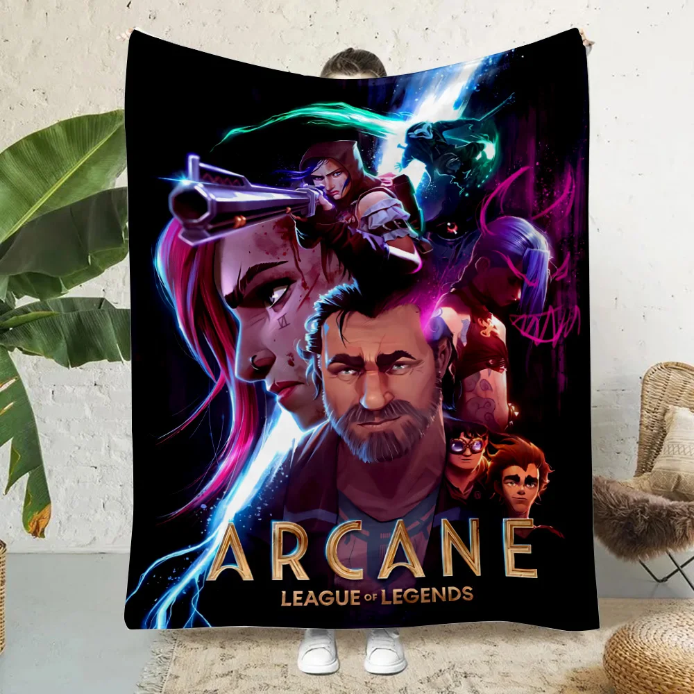Hot Anime Arcane League of Legends Printed Blanket Picnic Blankets Warm Blanket Soft and Comfortable Home Travel Birthday Gift 3