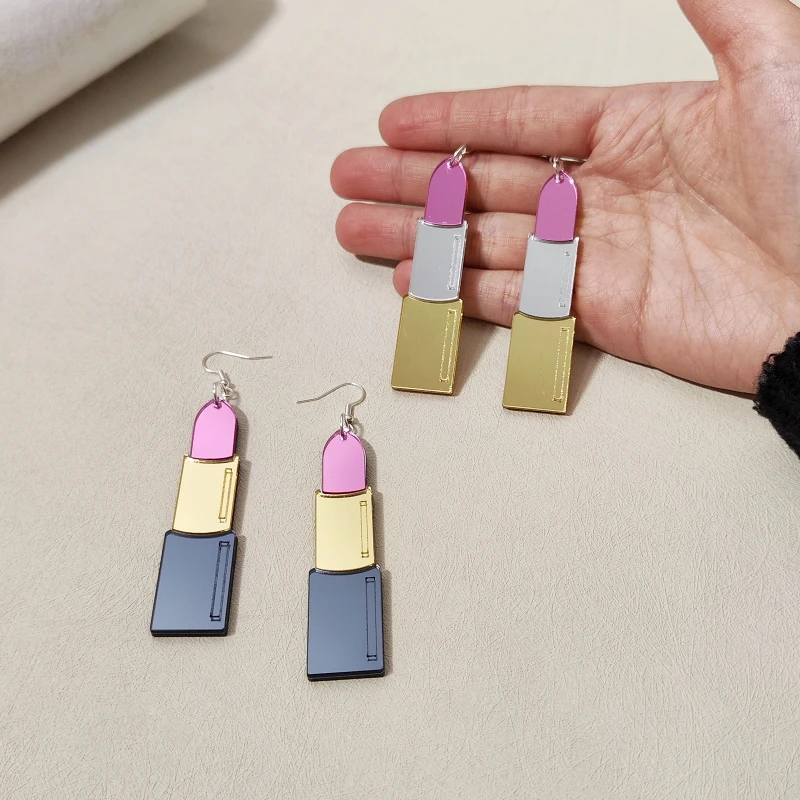 KUGUYS Lippenstift-Ohrringe für Damen, Vintage-Stil, Spiegel-Acryl-Schmuck, lässig, für Musikfestivals, Sommer-Accessoires – Detail 23