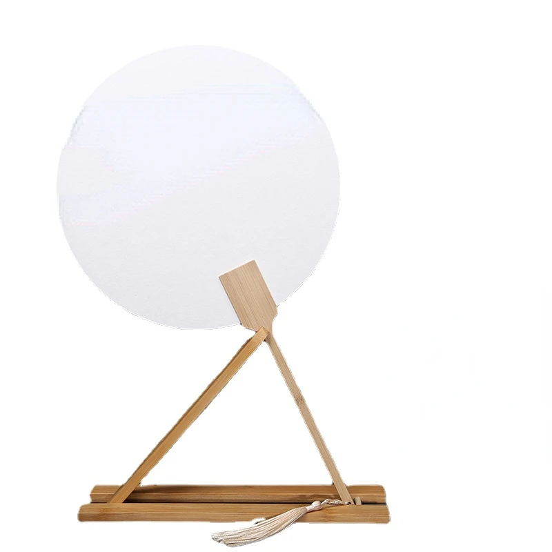 

Plus Thick and Wide Double-Sided White Card Xuan Paper Circular Fan Antique Moon round Flying Fairy Lily Fan Maid Court Fan