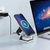 Travel 3 in 1 Magnetic Wireless Charger Foldable Stand Dock for IPhone 15, 14, AirPods,iwatch for Apple / for Samsung Galaxy S23 - Image 4