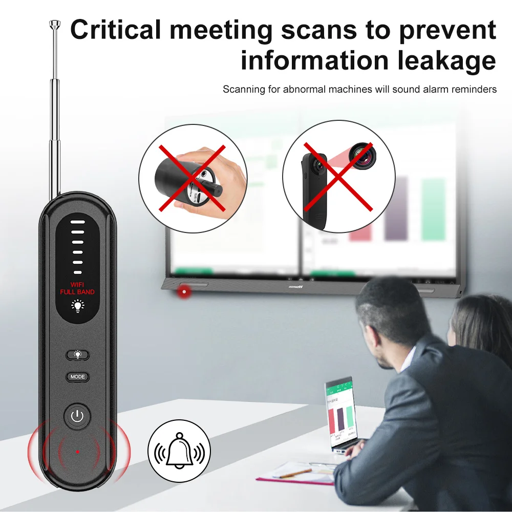 T01 Portable Wireless Signal Detector and Infrared Bug Counterintelligence Hidden Camera Detector Privacy Protector