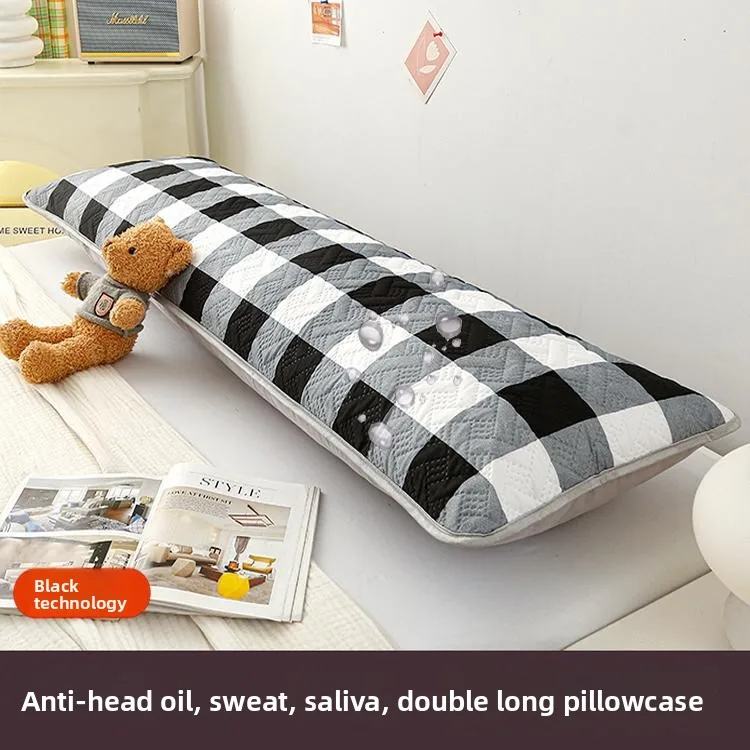 Long Double Person Pillowcase 48x50 Extended Couple Anti-Sweat Core Yellowing Home Use Single Person Polyester Bedding