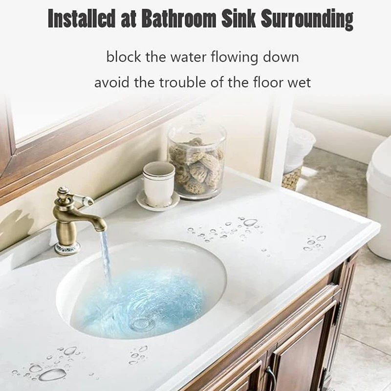 Shower Threshold Water Dam Collapsible Shower Barrier Water Stopper Retention System Dry and Wet Separation Guar