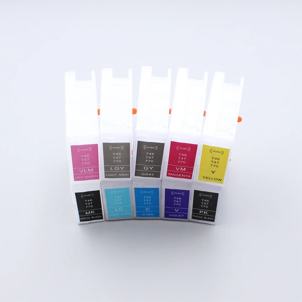 

Europe T46S T46Y T47A Refillable Ink Cartridge No Chip Or Chip Reset For Epson SureColor SC-P700 SC-P900 P700 P900 Printers