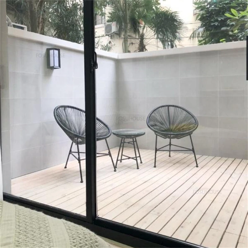 Description Picture 2 of itemNordic Outdoor Garden Furniture Sets Balcony Garden Leisure Table and Chair Set  Modern cafe chair table Set Outdoor Furniture Z