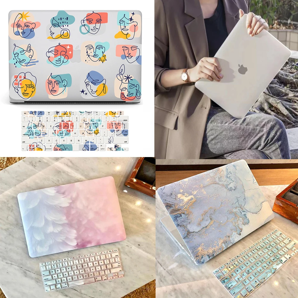 Custodia Per Laptop Per Apple Macbook Air 13.6 M2 2022 A2681 Con Cover Per Tastiera Per Macbook Pro Retina M1 13 14 15 16 A2337 A2485 A2338