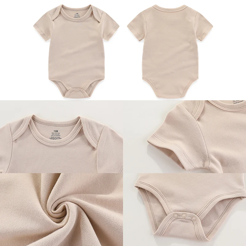 aple Leaf Print Baby Short sleeved jumpsuit 5-piece set Baby Boys Outgoing Clothing Baby Full Moon Clothing 100% Cotton 4
