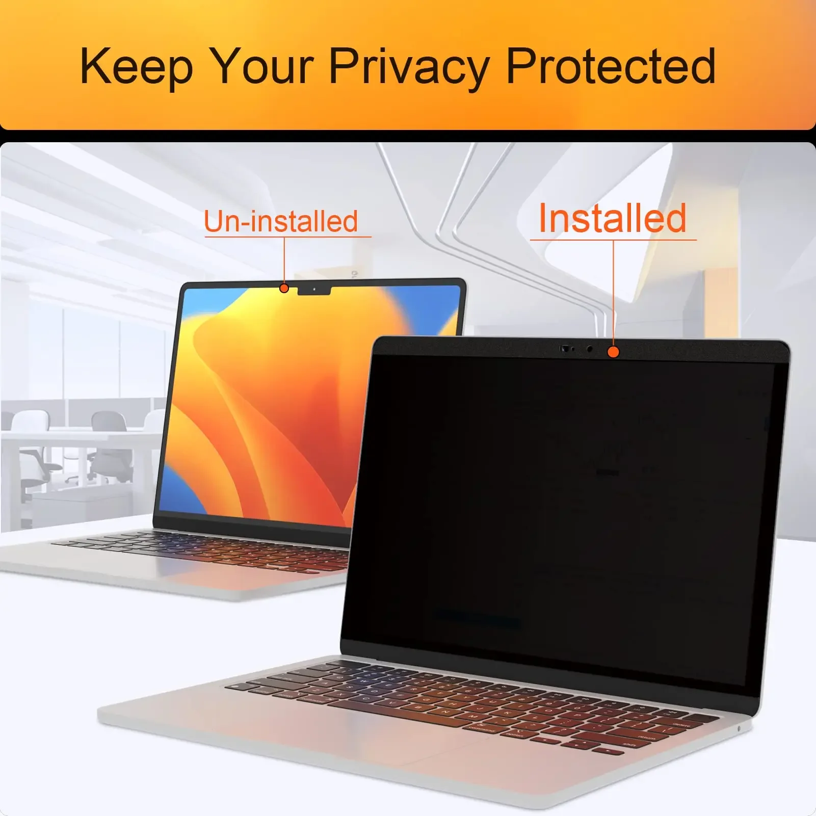 Macbook Air 13 15 M1 M2 Pro 14 용 2023 프라이버시 보호 필터, 스파이 방지 엿보기 방지 필름, 마그네틱 프라이버시 스크린 보호대, 16 인치