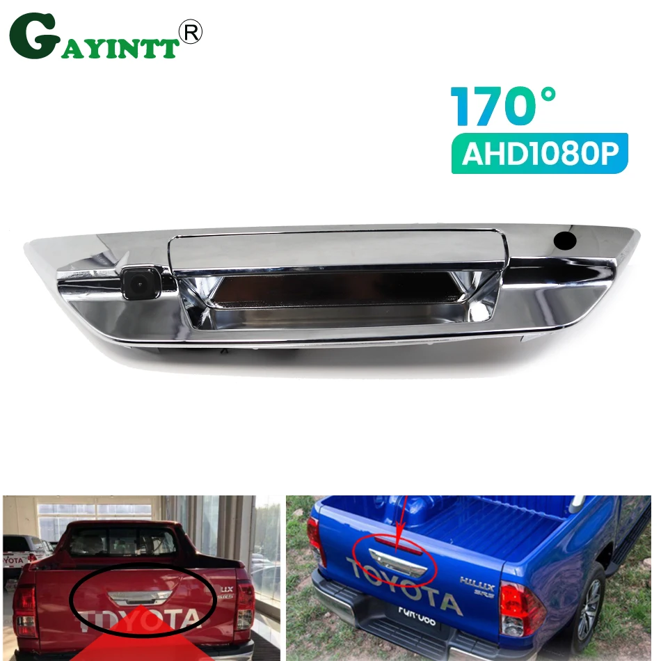 

170° 1080P Car Rear View Reverse Back Up Parking Trunk Handle Camera for Toyota Hilux 8 MK8 Pickup Truck Masters OX AN120 AN130