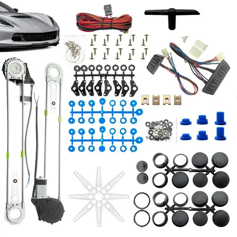 

Electric Window Conversion Kit Window Regulator Kit Electric Car Motor Conversion Kit 12V Car Window Lifter Low-Noise Overload