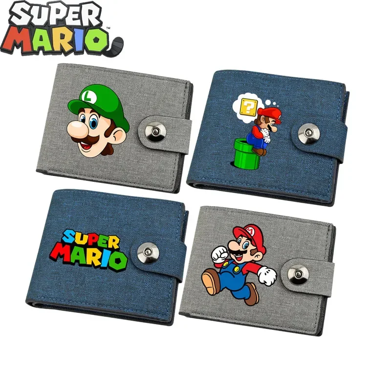 

Original Super Marios Wallet Mario Bros Luigi Yoshi Bowser Anime Peripherals Printing Coin Purse Children Boys Wallet Men's Gift