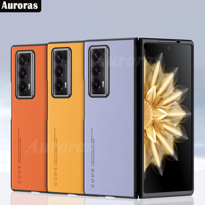 Auroras For Honor Magic V2 Custodia Custodia Antiurto In Pelle Tinta Unita In Fibra Di Carbonio Per Honor Magic Vs 5G Cover Pieghevole Fundas