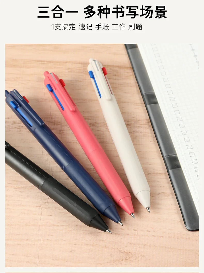 Uni Jetstream Multifunktions-Gel stift 3 Farben Press stift Japan Briefpapier 0.5/0,7mm Kugelschreiber für Büros chul bedarf – Detail 13