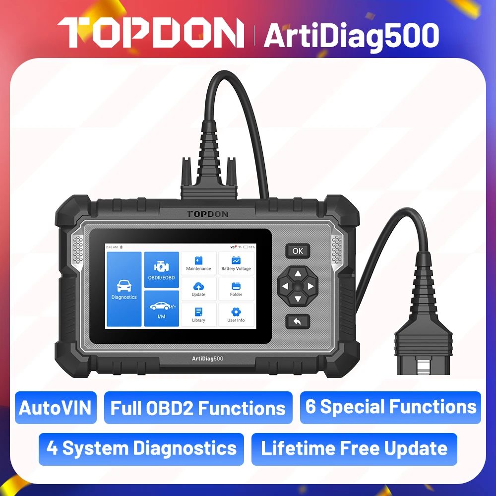 Topdon ArtiDiag500 Car Diagnostic Tool Full Systems OBD2