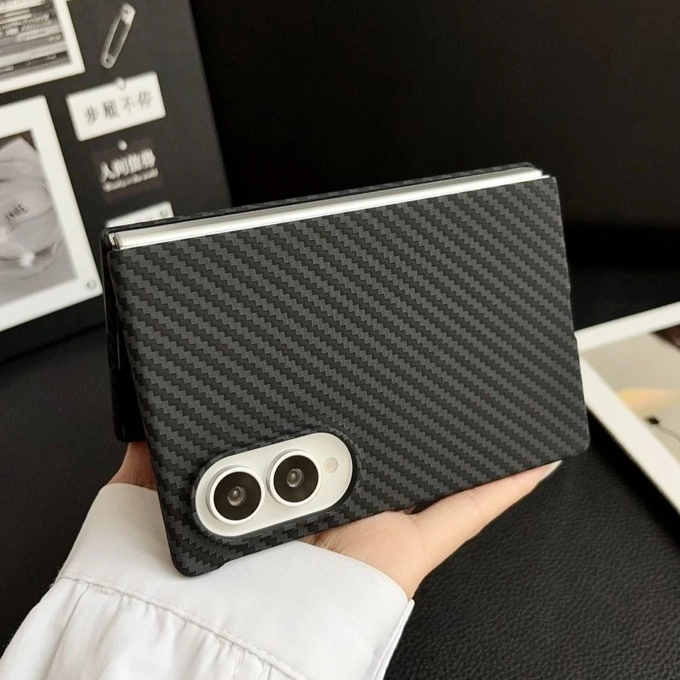 Slim Matte Carbon Fiber Magsafe-Ready Case with Built-in Screen Protector