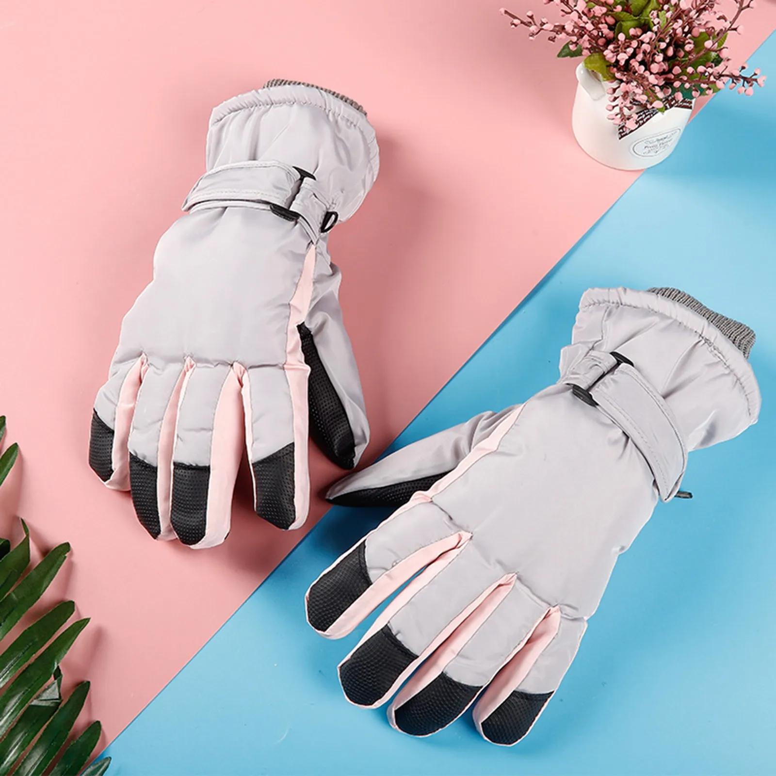 

Перчатки унисекс для катания на лыжах и велосипеде, Зимние флисовые утепленные теплые перчатки с пальцами для сенсорного экрана, уличные ветрозащитные термоперчатки