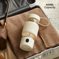 Bouilloire électrique Portable de 400ml, tasse chauffante pour voiture, bouilloire isolante intelligente, matériau en verre, bouteille chauffe-eau, bouilloire électrique pour voiture 4