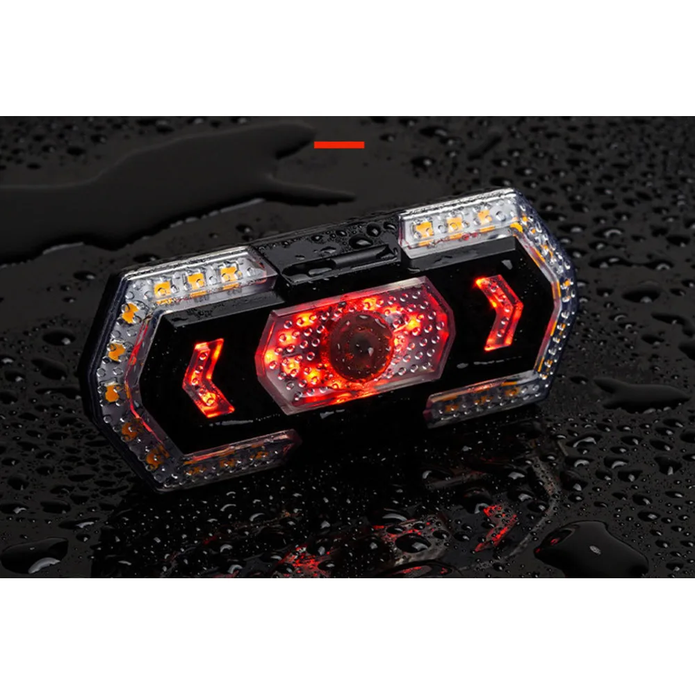 Remote control turn signal USB charging waterproof high brightness 40LED bicycle taillight with horn warning light_voghion.com